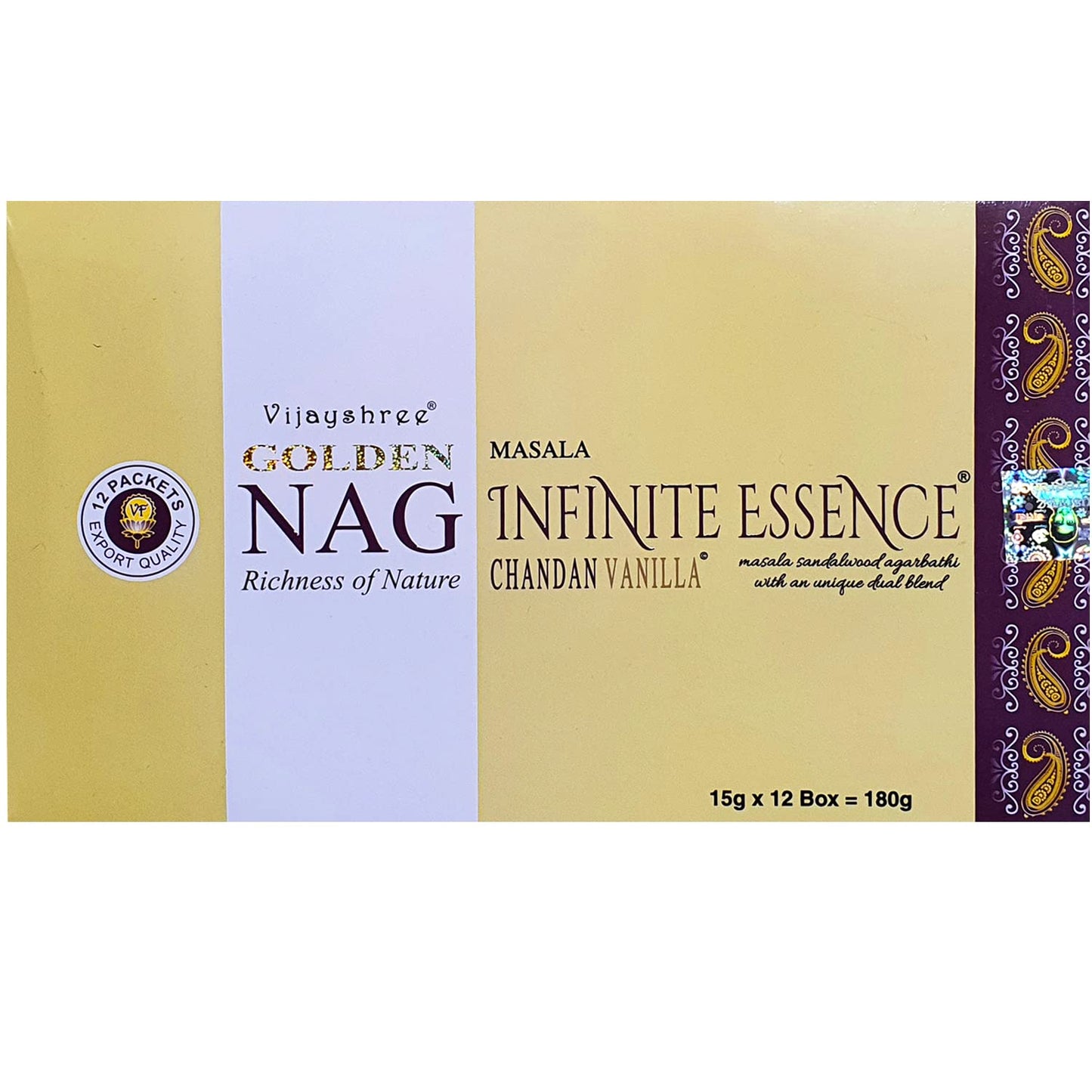 INCENSO GOLDEN MASALA VANILLA ~ ATISHA FRAGRANCES ~ NAG INFINITE ESSENCE
Richness of Nature CHANDAN VANILLA ~ Incenso Naturale 100% Artigianale - made in INDIA-