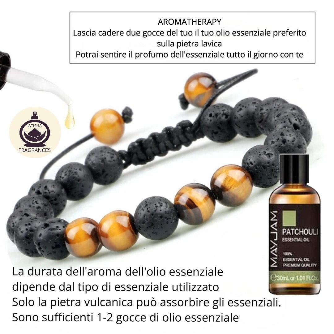 REIJI AGATA NERA ~ IN PIETRE DURE NATURALI~Bracciale mala Agata Nera