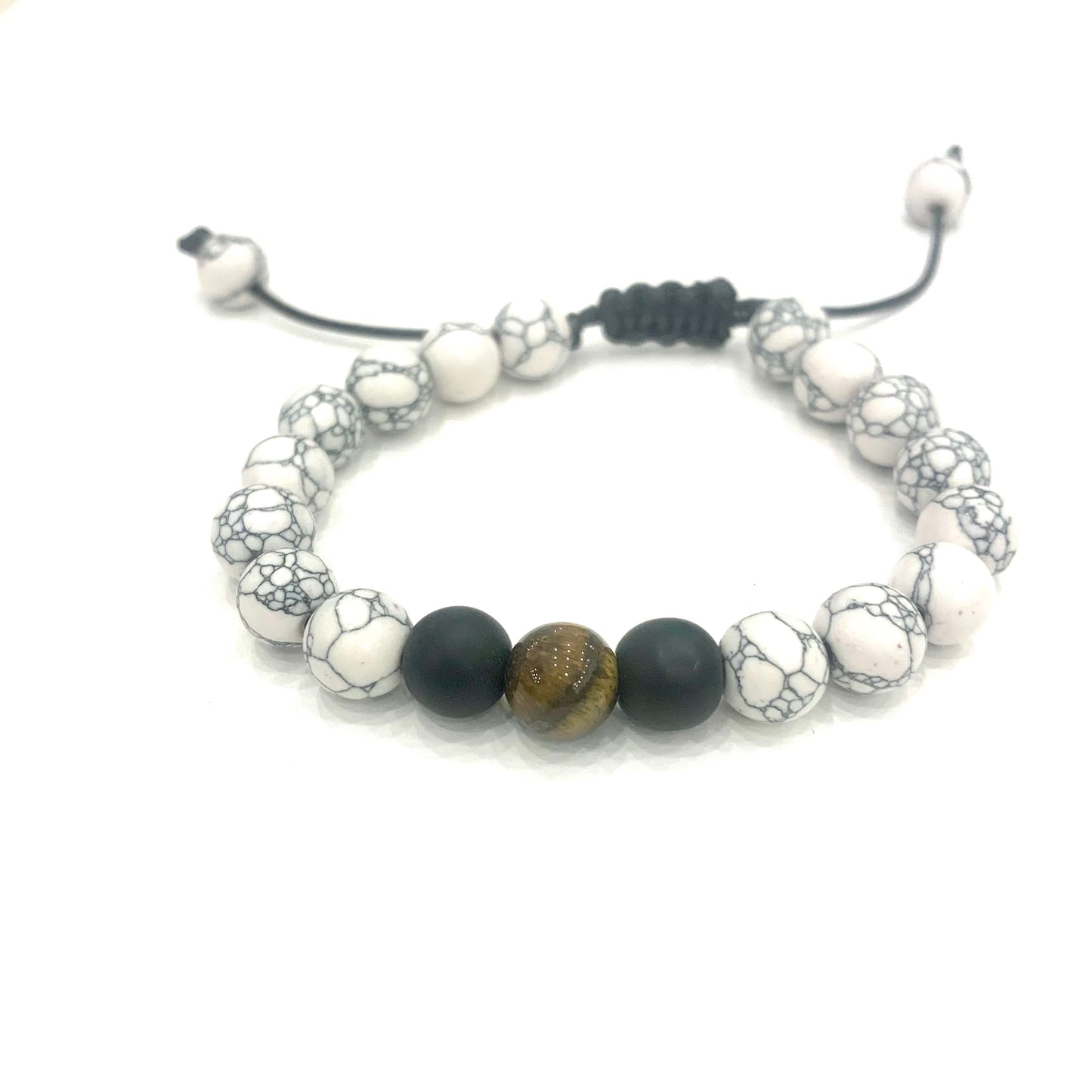 REIJI AGATA NERA ~ IN PIETRE DURE NATURALI~Bracciale mala Agata Nera