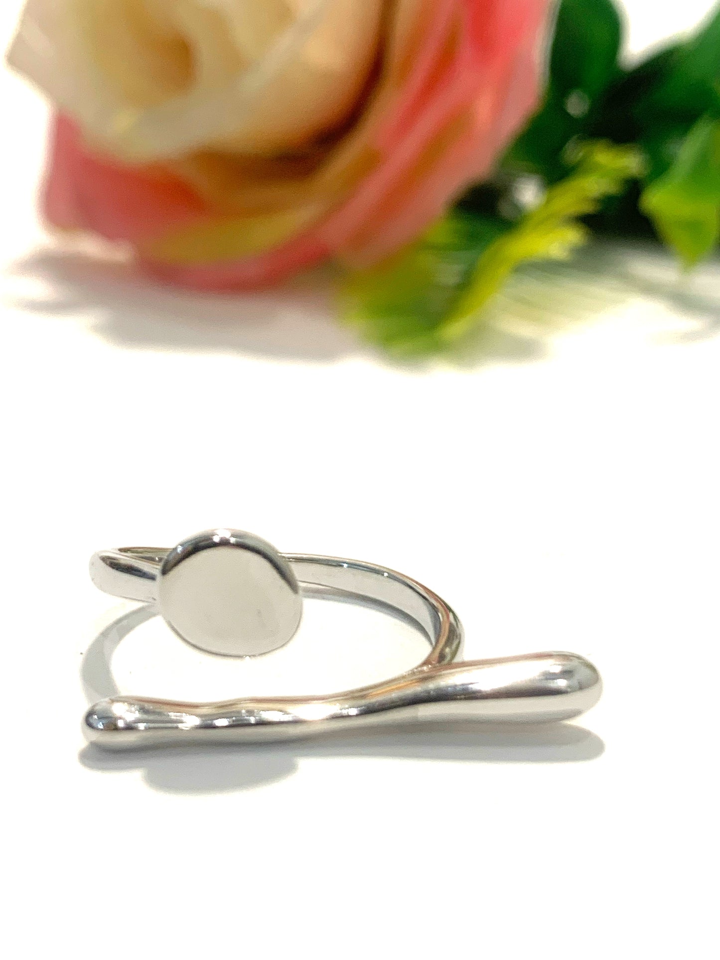 NARSI ~ Anello regolabile in acciaio inossidabile ~ asimmetrico