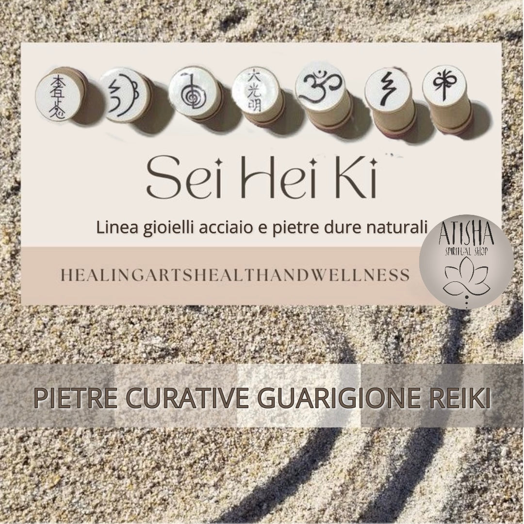 SEI HEKI ~ Collana IN Acciaio con pendente in pietra dura naturale