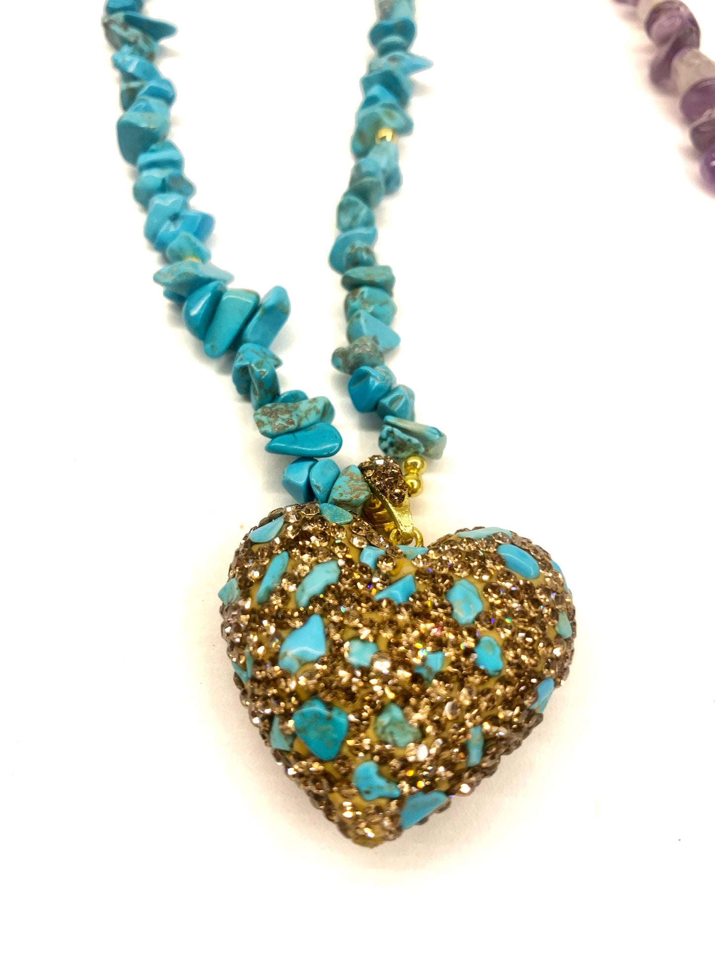 HEART CHIPS COLLANA ~ QUARZO NATURALE