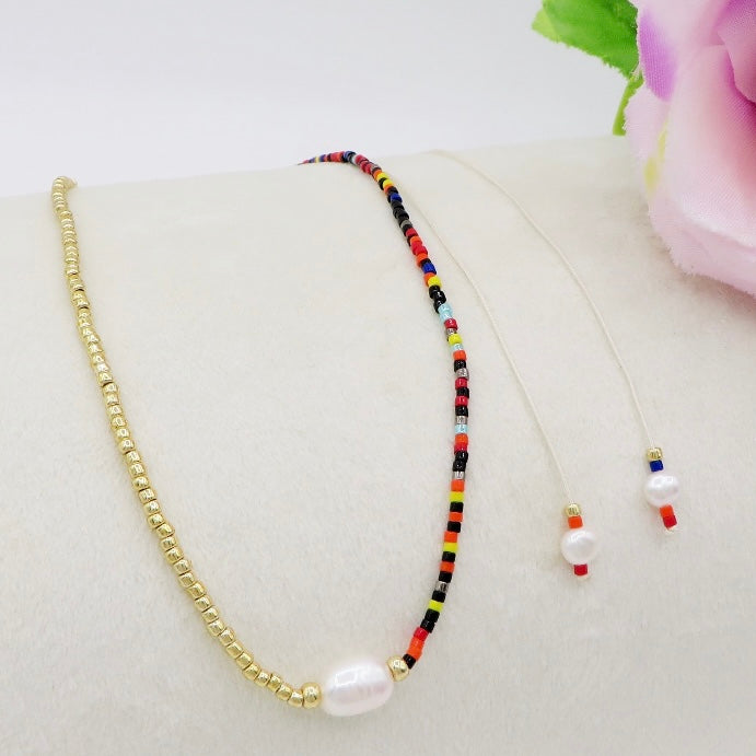 THIN ~ COLLANA in perline di vetro Miyuki ~ regolabile ~ chiusura scorrevole SHAMBALA ~