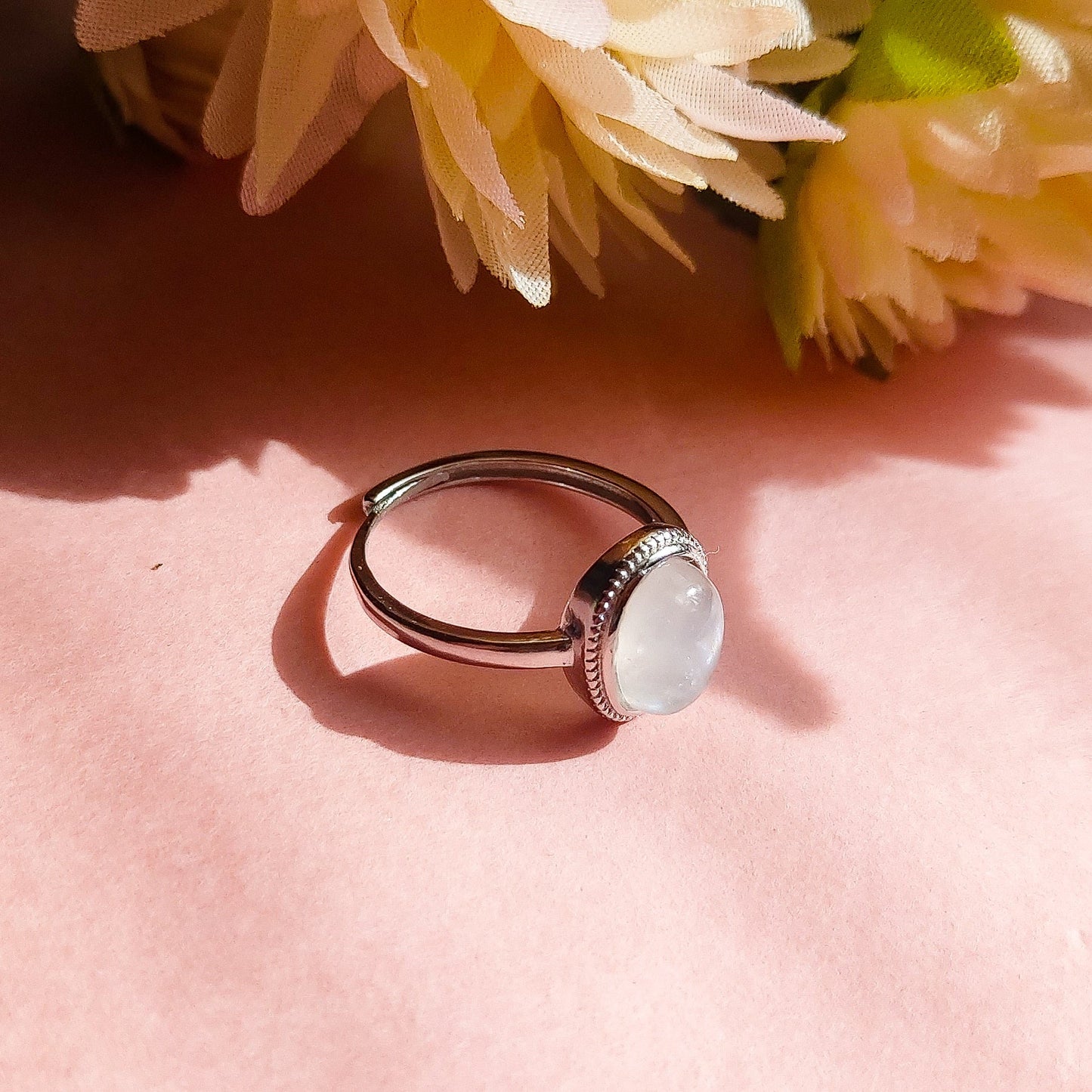 DEVATI ~ Anello regolabile in Pietra di Luna - Moonstone naturale