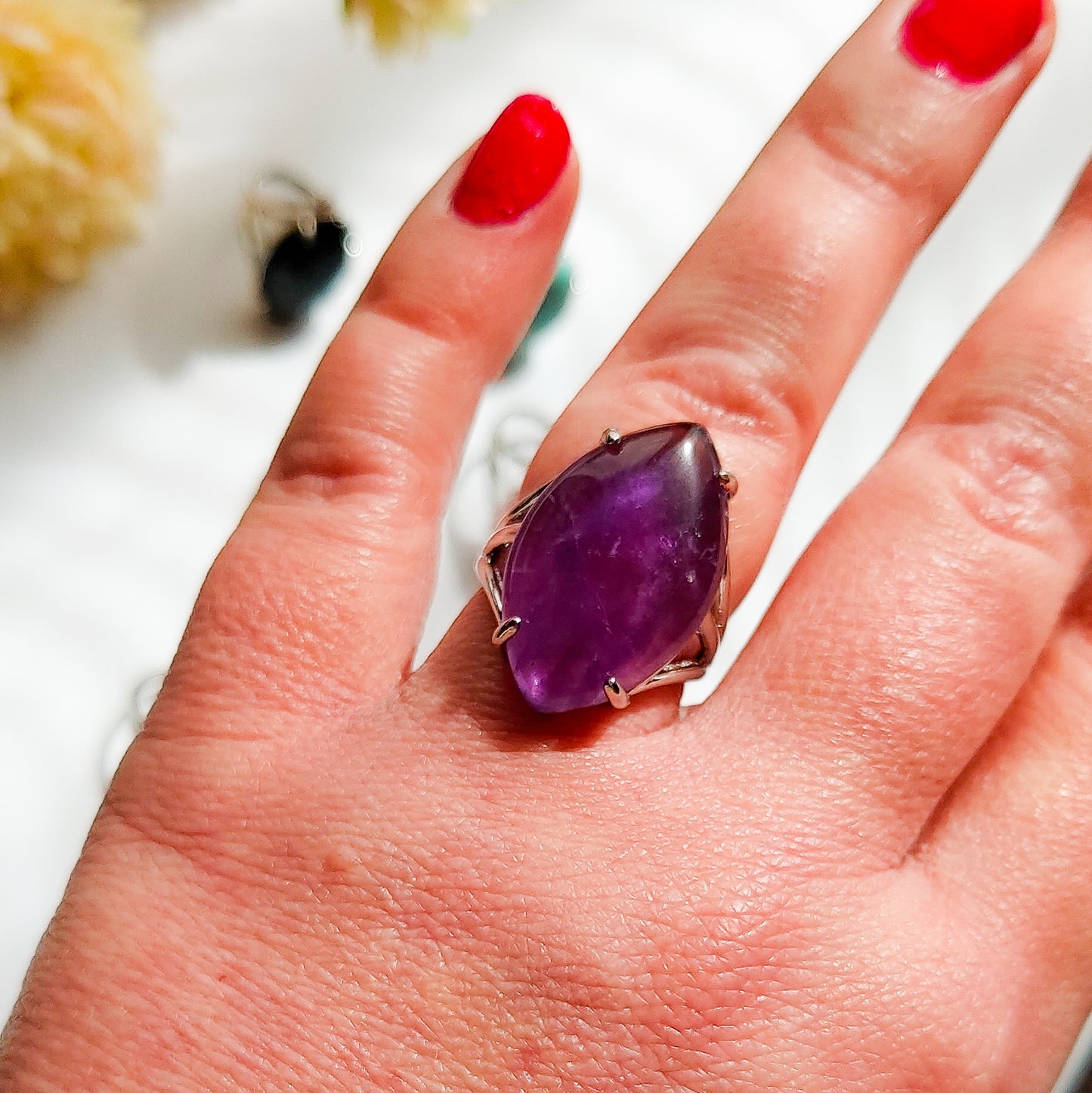 AURA - Anello Reiki di guarigione, con gemme naturali