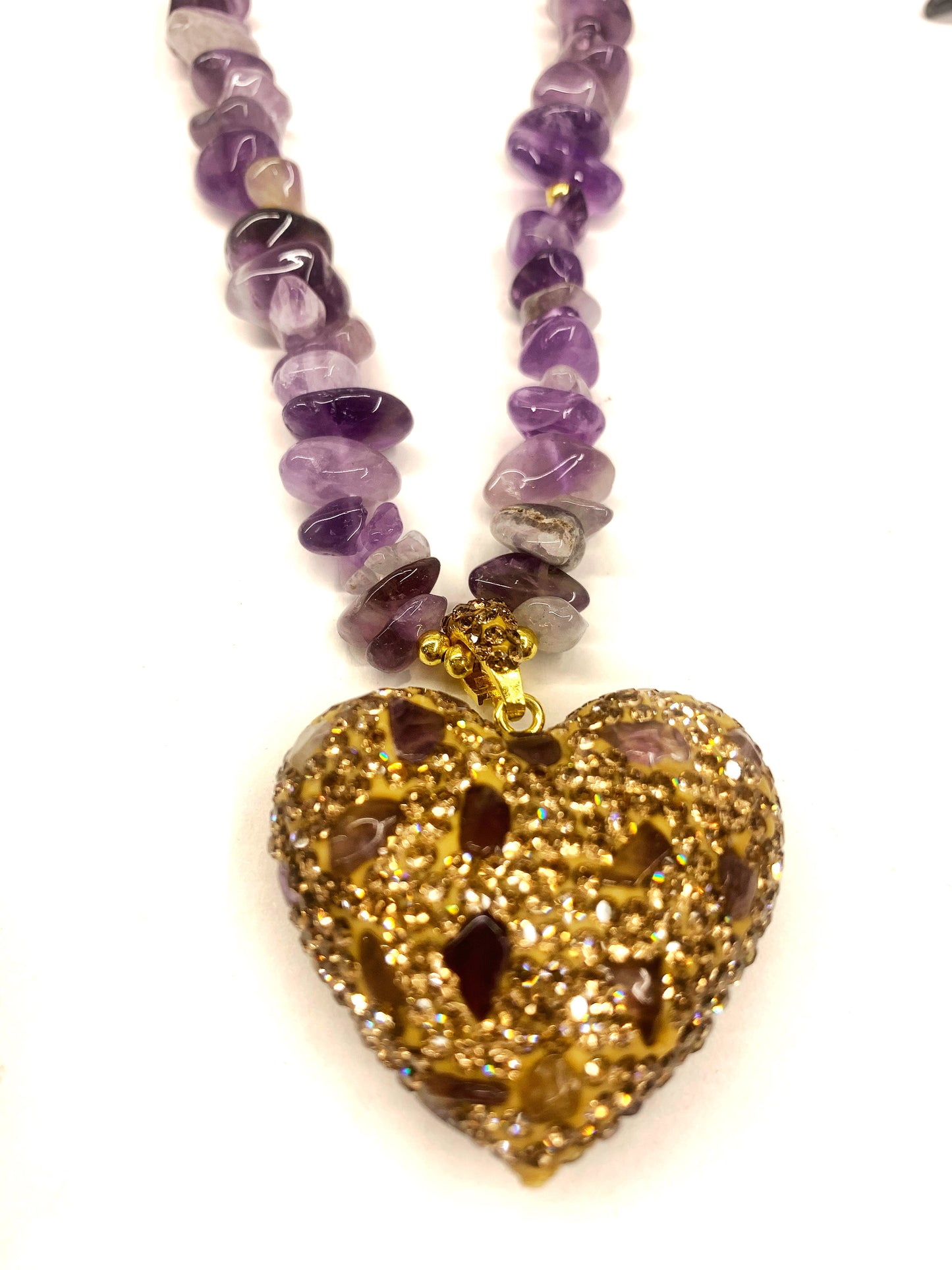 HEART CHIPS COLLANA ~ QUARZO NATURALE