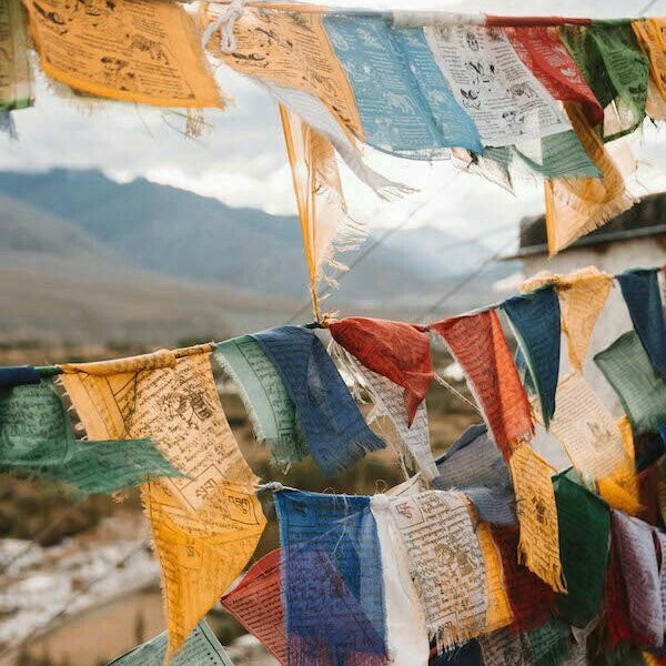 TIBETAN PRAYER FLAG ~ bandierine Tibetane formato mini