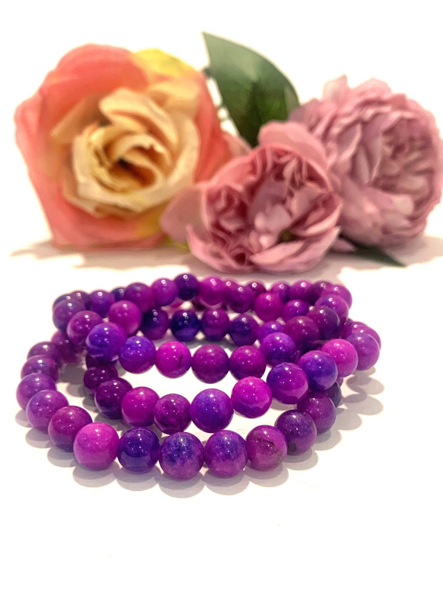 AMISHI ~ BRACCIALE ELASTICIZZATO IN PIETRA DURA NATURALE