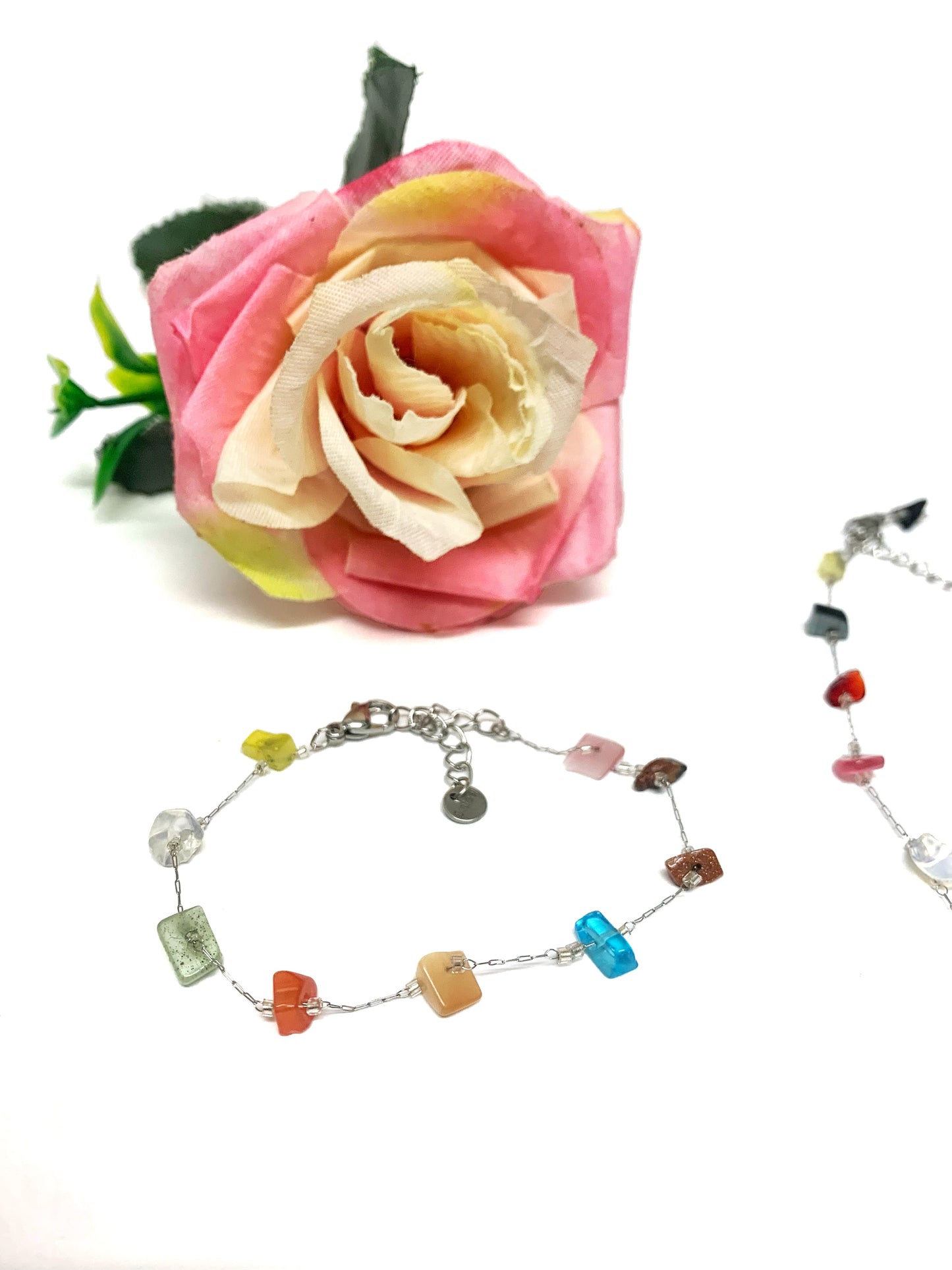 HANA Bracciale Multicolors ~ bracciale in acciaio con pietre dure naturali