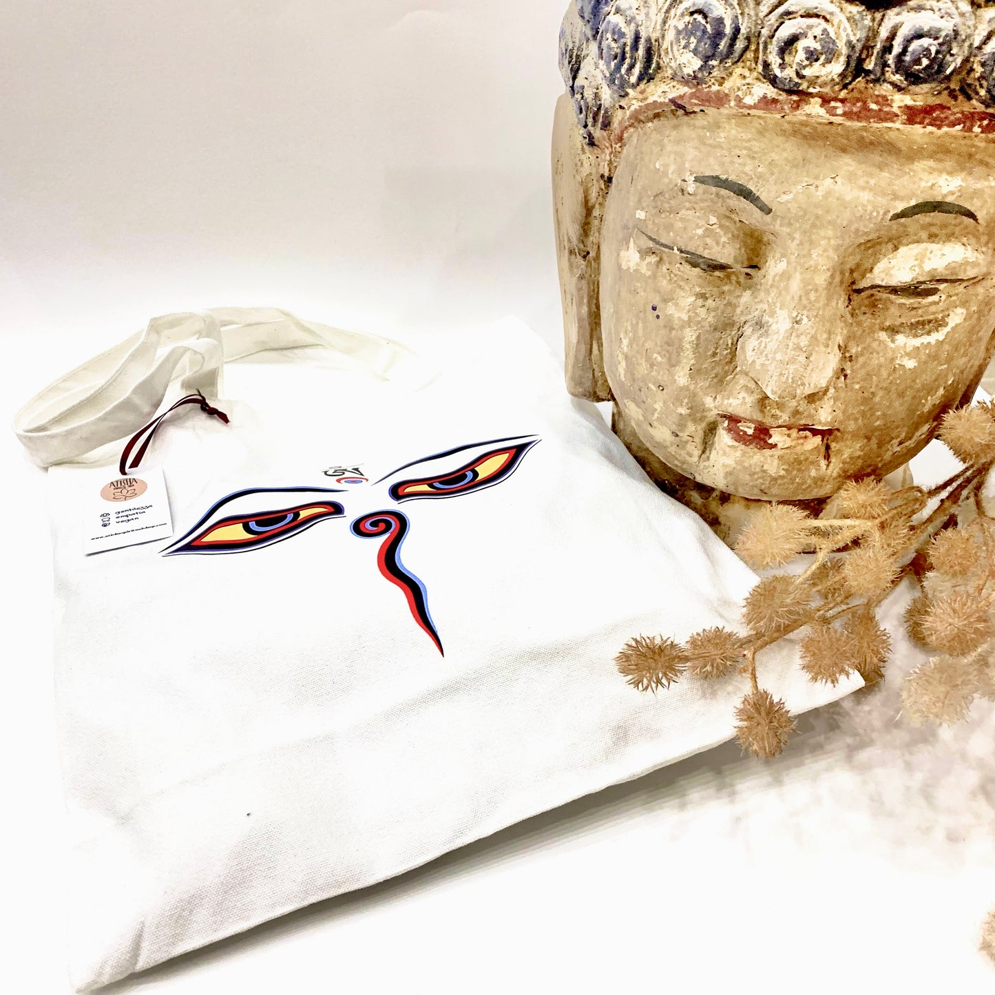 BUDDHA'S EYES~ BORSA SHOPPING NEPALESE IN TESSUTO ~