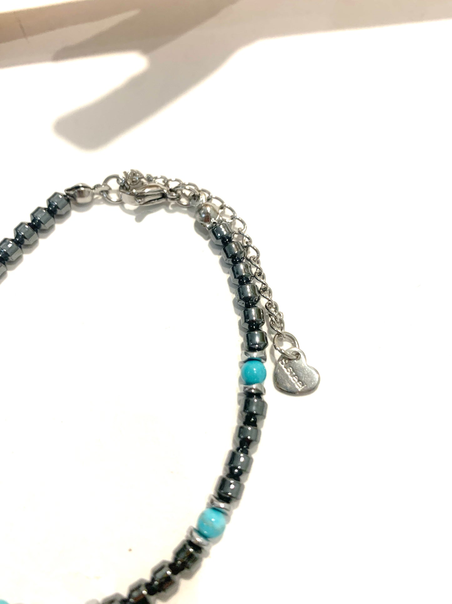 SIDDHI ~ BRACCIALE unisex bicolore in PIETRA DURA NATURALE + acciaio inossidabile