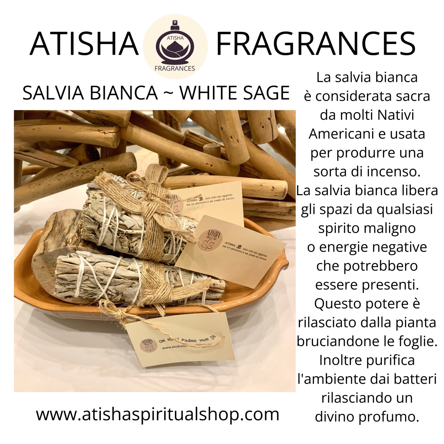 SALVIA BIANCA ~ ATISHA FRAGRANCES ~ SMUDGE~