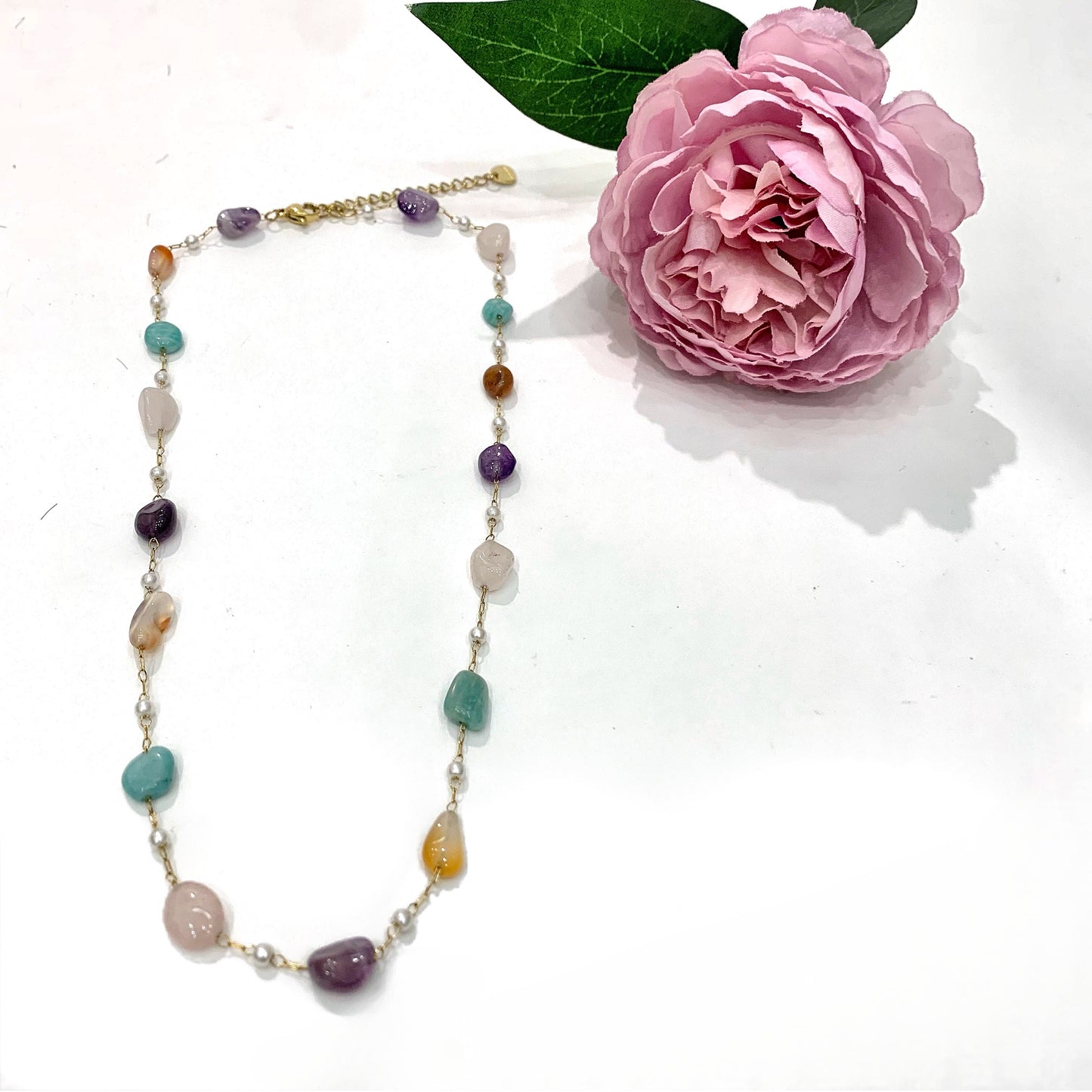 HANA Bracciale Multicolors ~ bracciale in acciaio con pietre dure naturali