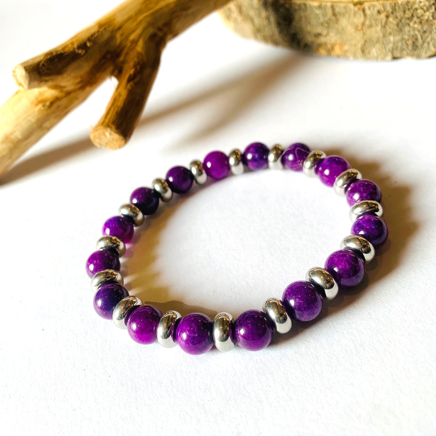 SHAMADI BRACCIALE ~ In pietra dura naturale e anelline acciaio inossidabile