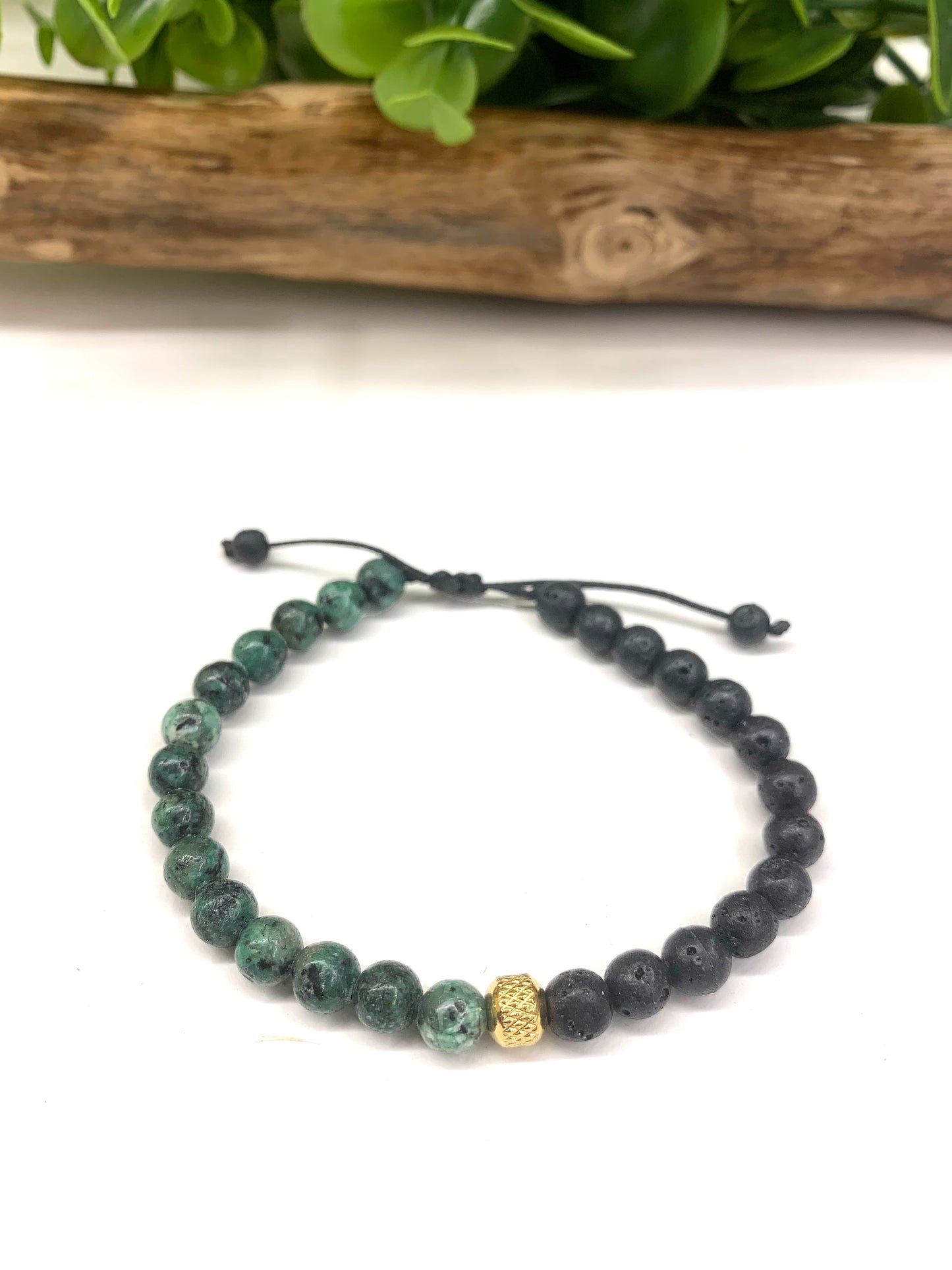 REIJI SMALL ~ IN PIETRE DURE NATURALI~Bracciale bicolore ~ adatto uomo e donna