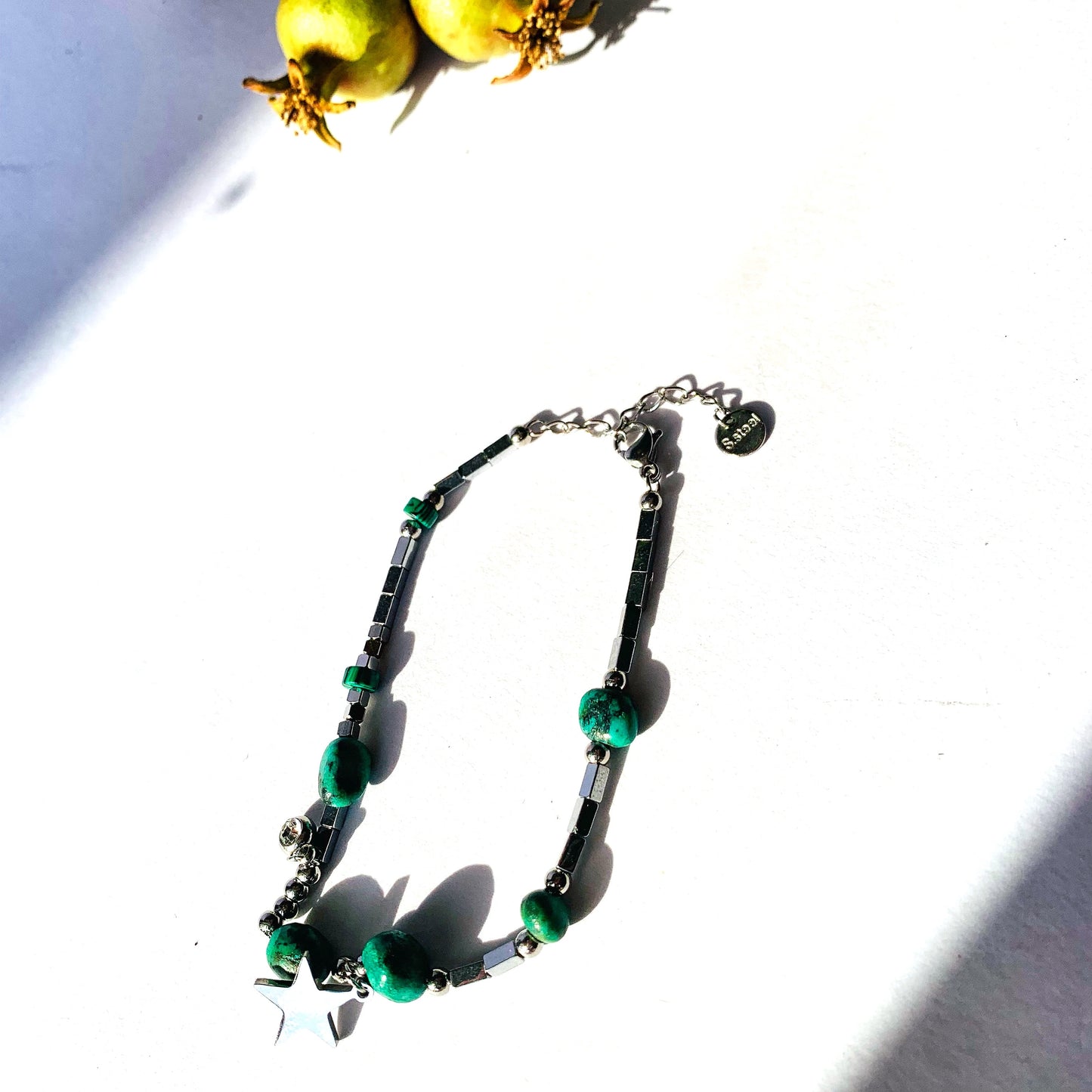 STAR STONES Collana ~ in Acciaio INOSSIDABILE, con pietre DURE e ciondoli a forma di Stella