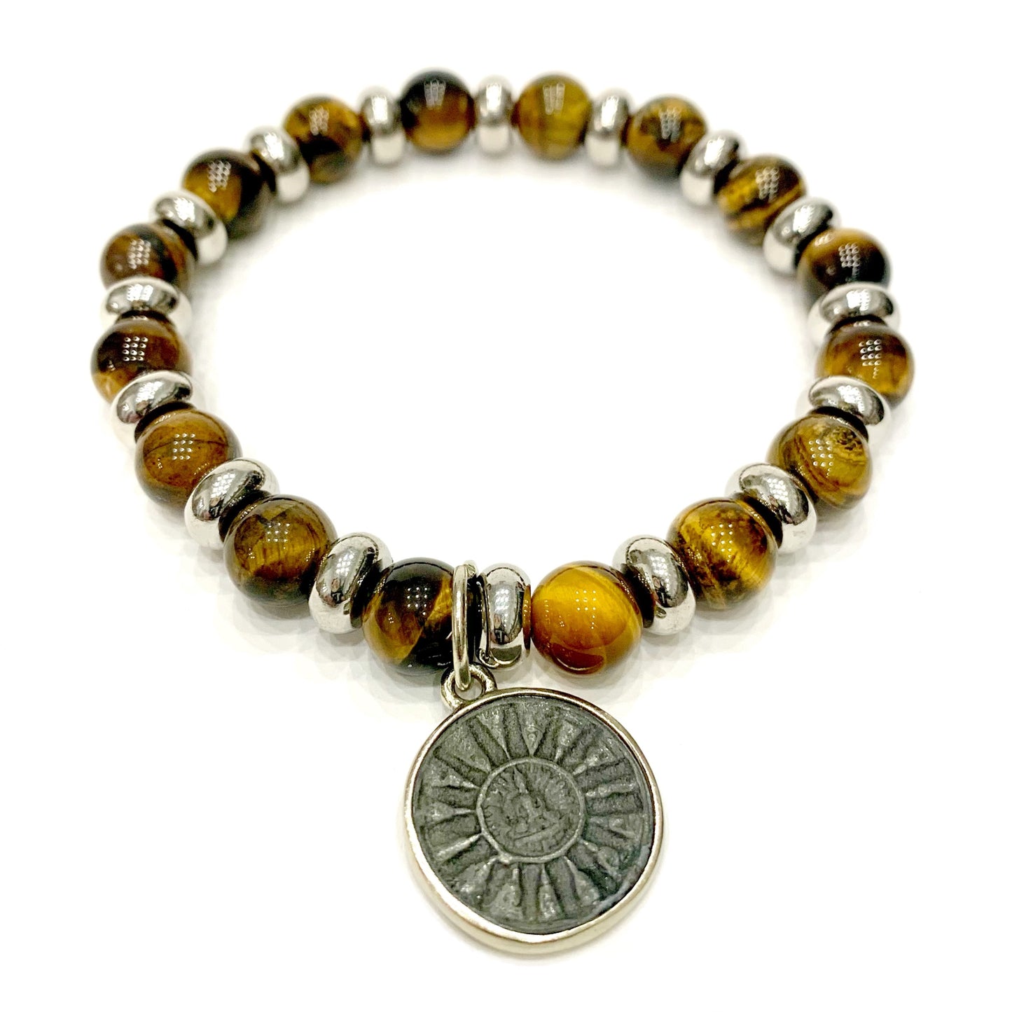 ARYA AMETISTA ~ COLLANA IN PIETRE DURE NATURALI con ciondolo BUDDHA miniatura