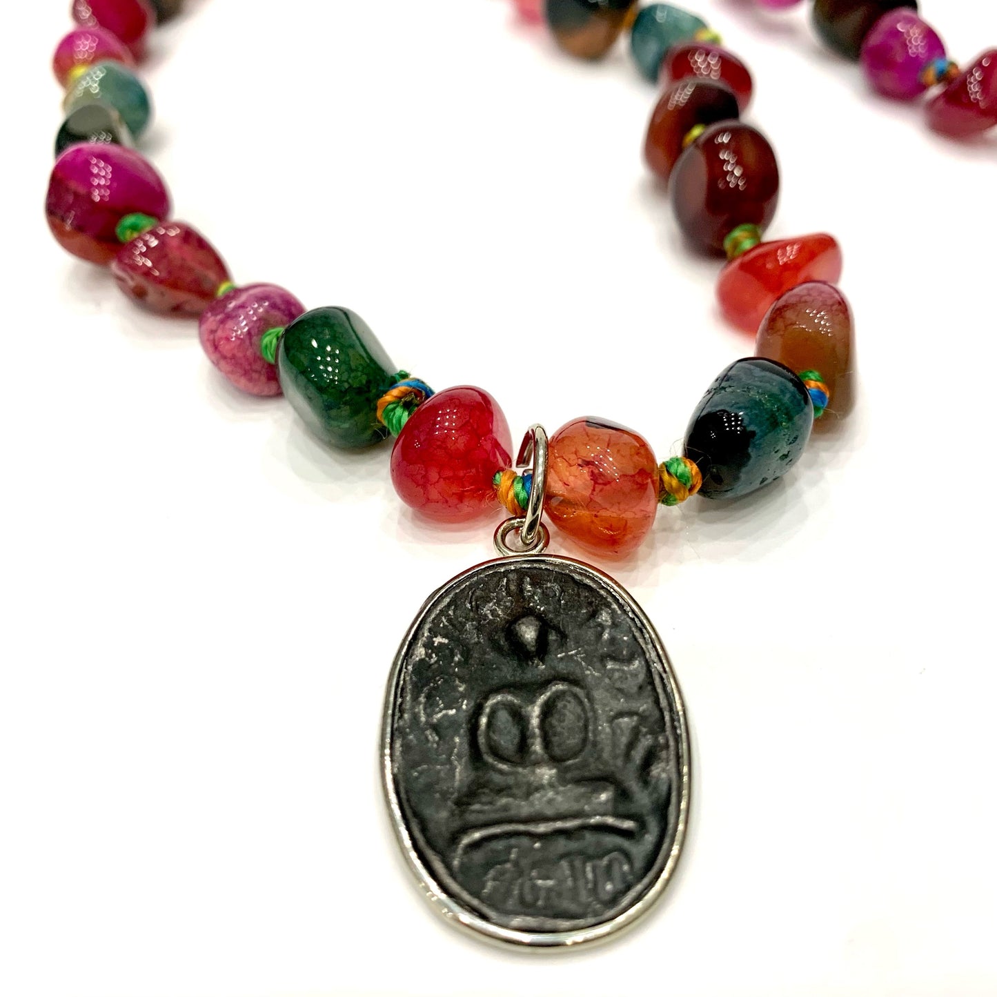 ARYA AMETISTA ~ COLLANA IN PIETRE DURE NATURALI con ciondolo BUDDHA miniatura