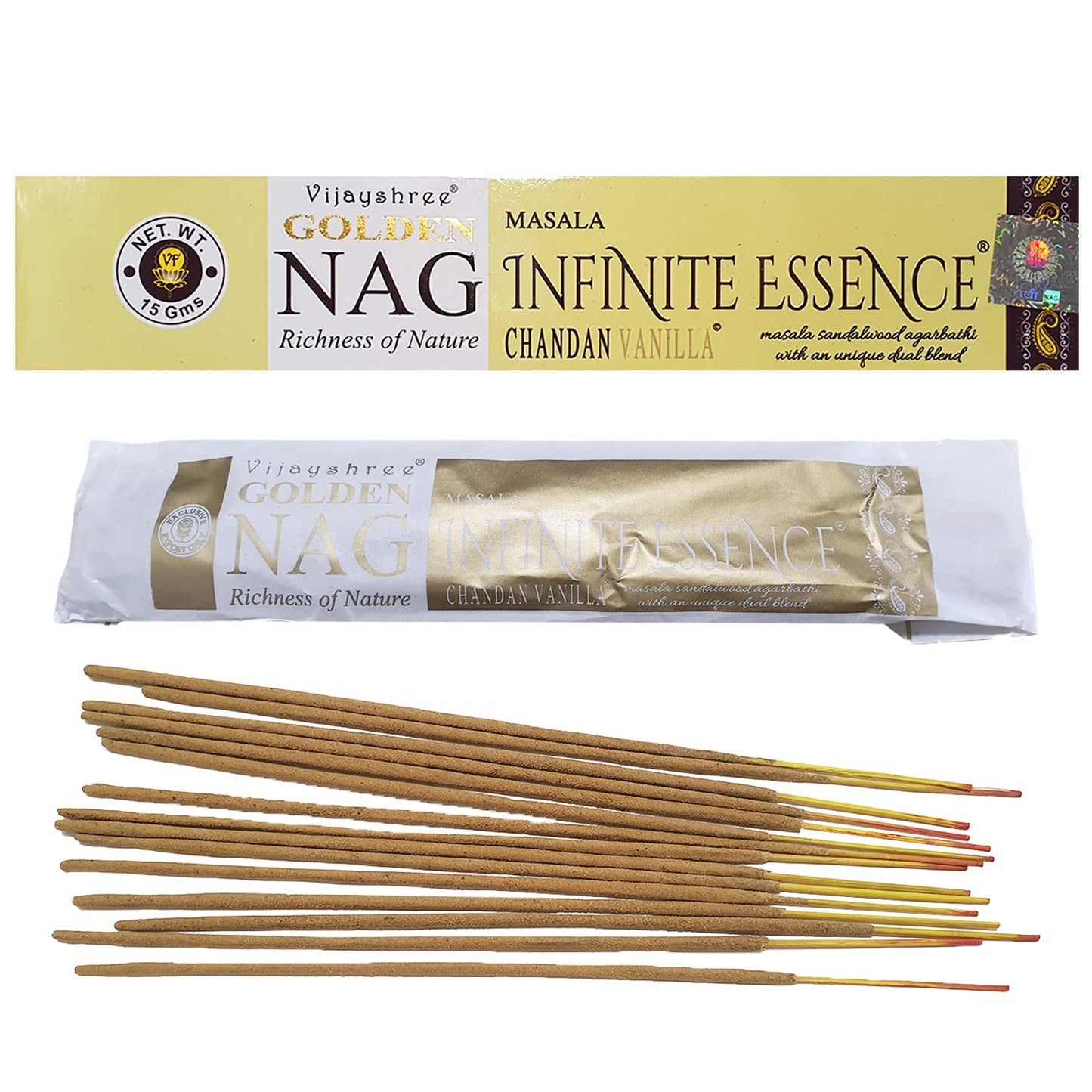 INCENSO GOLDEN MASALA VANILLA ~ ATISHA FRAGRANCES ~ NAG INFINITE ESSENCE
Richness of Nature CHANDAN VANILLA ~ Incenso Naturale 100% Artigianale - made in INDIA-