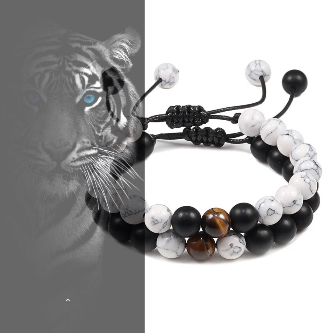 REIJI AGATA NERA ~ IN PIETRE DURE NATURALI~Bracciale mala Agata Nera