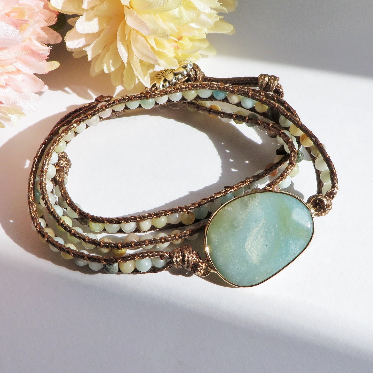 ŚAKTI ~ PURE ENERGY AMETISTA ~ bracciale avvolgente triplo giro in pietre naturali ~