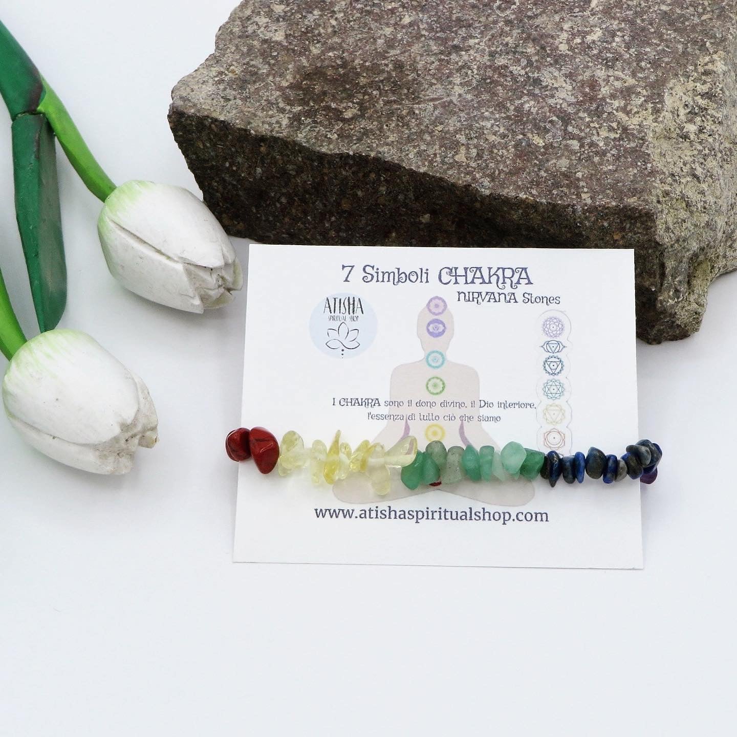 CHAKRA CHIPS ~ Bracciale in chips QUARZO ~7 colours- Nirvana Stones