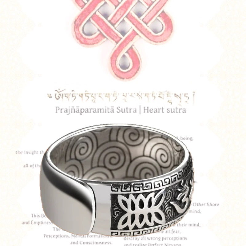 OM ~ Anello in Anello in Copper Silver 925 Plated realizzato a mano con Mantra Om