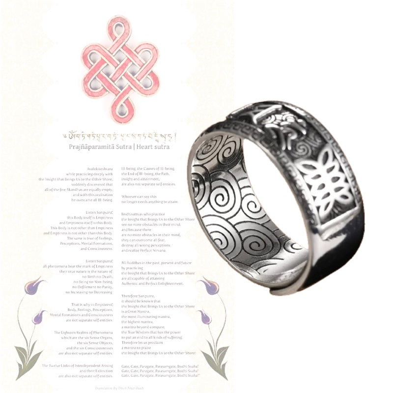 OM ~ Anello in Anello in Copper Silver 925 Plated realizzato a mano con Mantra Om