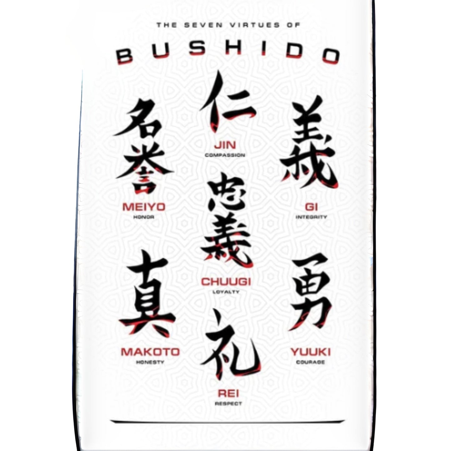 Bushido in Kanji~Pendenti su cordino cerato con nappina
