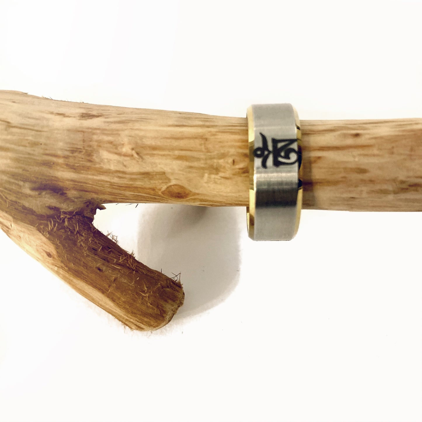 Mantra ~ Anello in acciaio inossidabile con mantra OM ~ inciso in TIBETANO