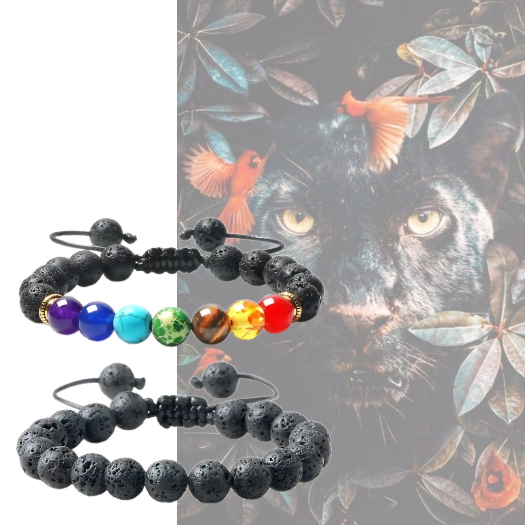 REIJI AGATA NERA ~ IN PIETRE DURE NATURALI~Bracciale mala Agata Nera