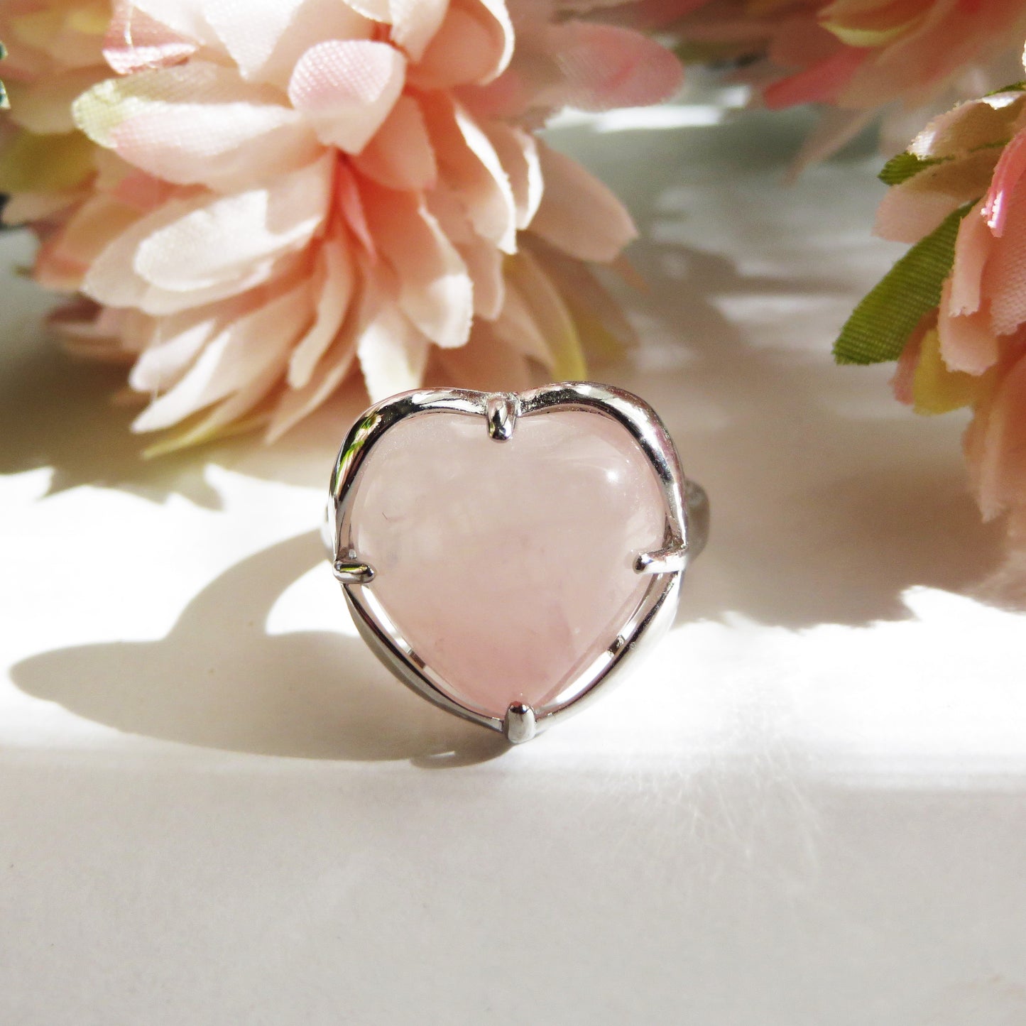 HIRDAYAM ~ Anello con pietre dure naturali~ Ametista~Ossidiana~Opale~Occhio di tigre~Quarzo Rosa