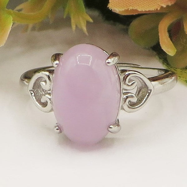 ACHARA ~ Anello regolabile in Kunzite naturale