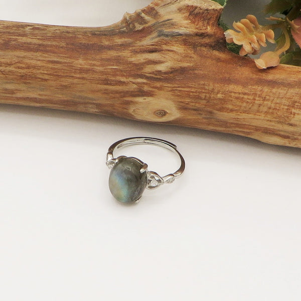 NYMA ~ Anello regolabile in Labradorite naturale