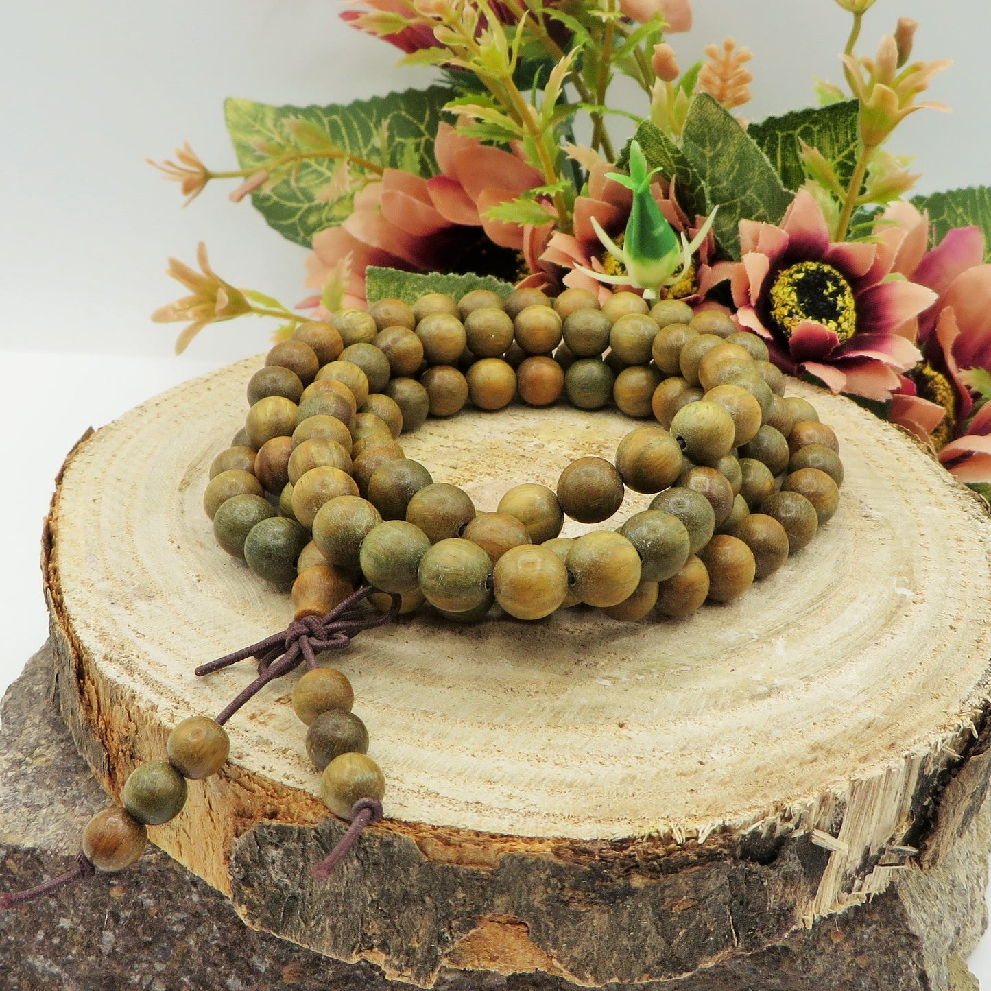 KADAM ~ JAPAMALA 108 grani in legno di sandalo naturale - Bracciale / Collana - sandalwood