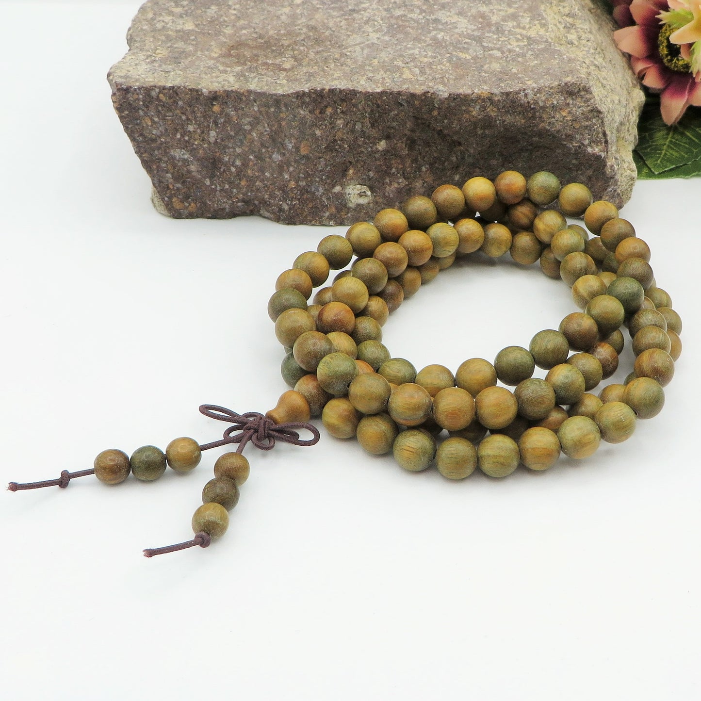 KADAM ~ JAPAMALA 108 grani in legno di sandalo naturale - Bracciale / Collana - sandalwood