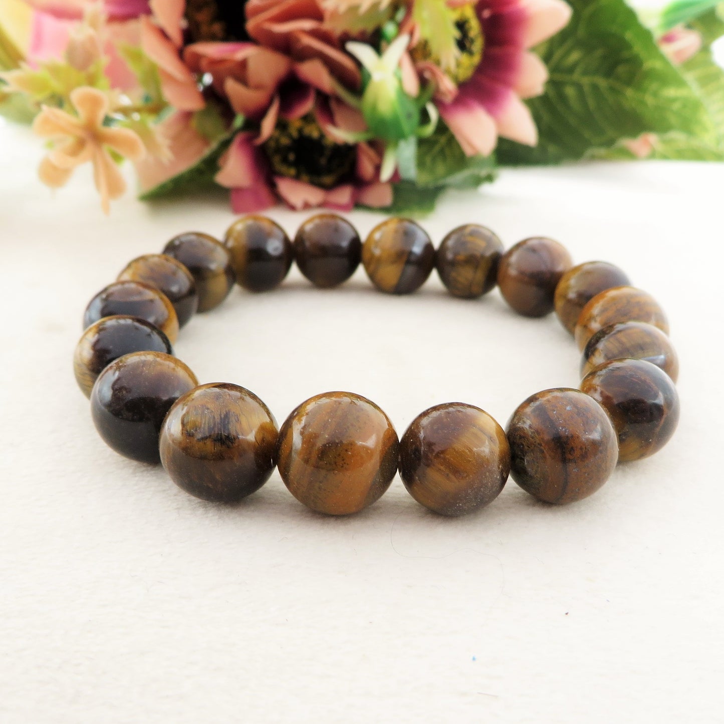 SARASVATI ~ BRACCIALE ELASTICIZZATO IN Occhio di tigre NATURALE