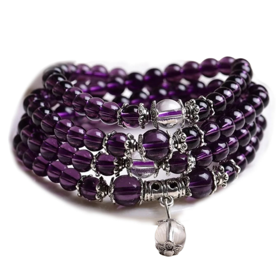 PRISHA ~ Bracciale - Collana JAPAMALA 108 grani in cristallo