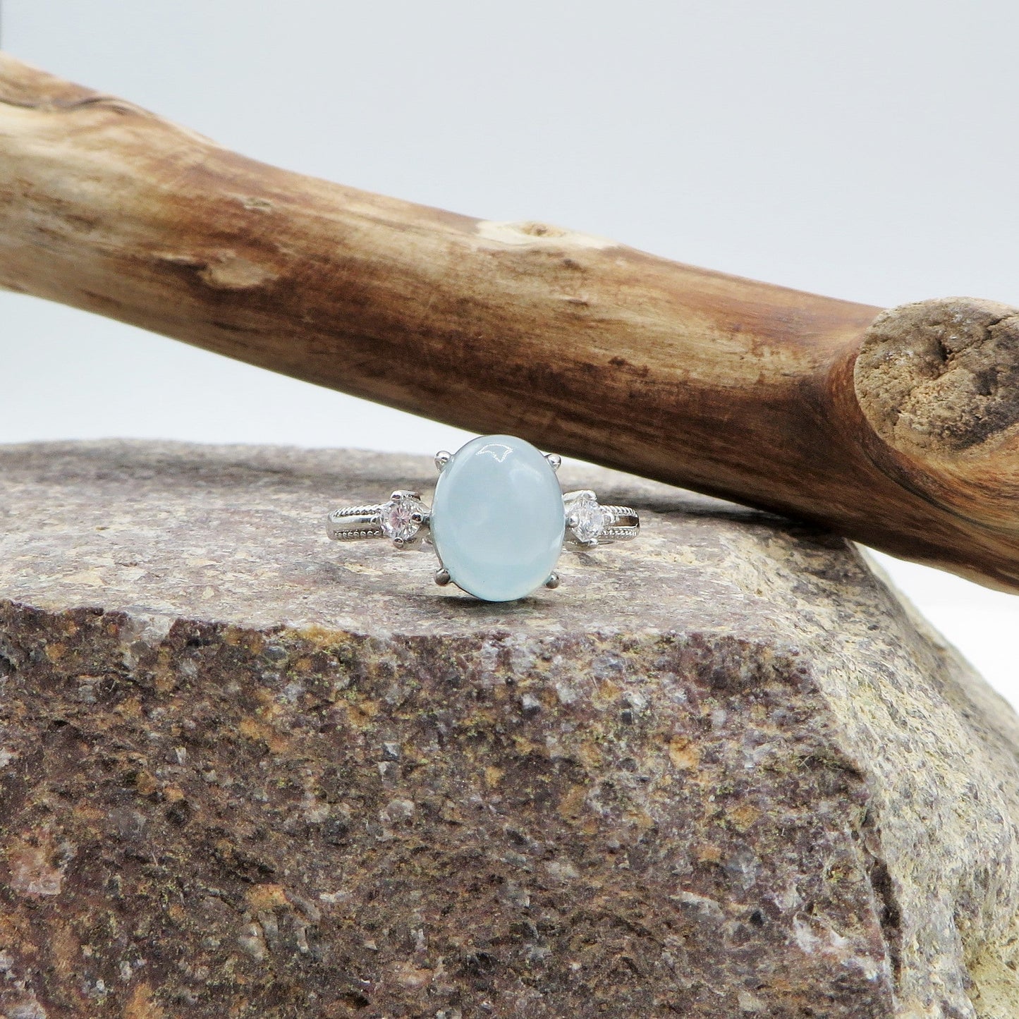 NILAH ~ Anello regolabile in ACQUAMARINA naturale