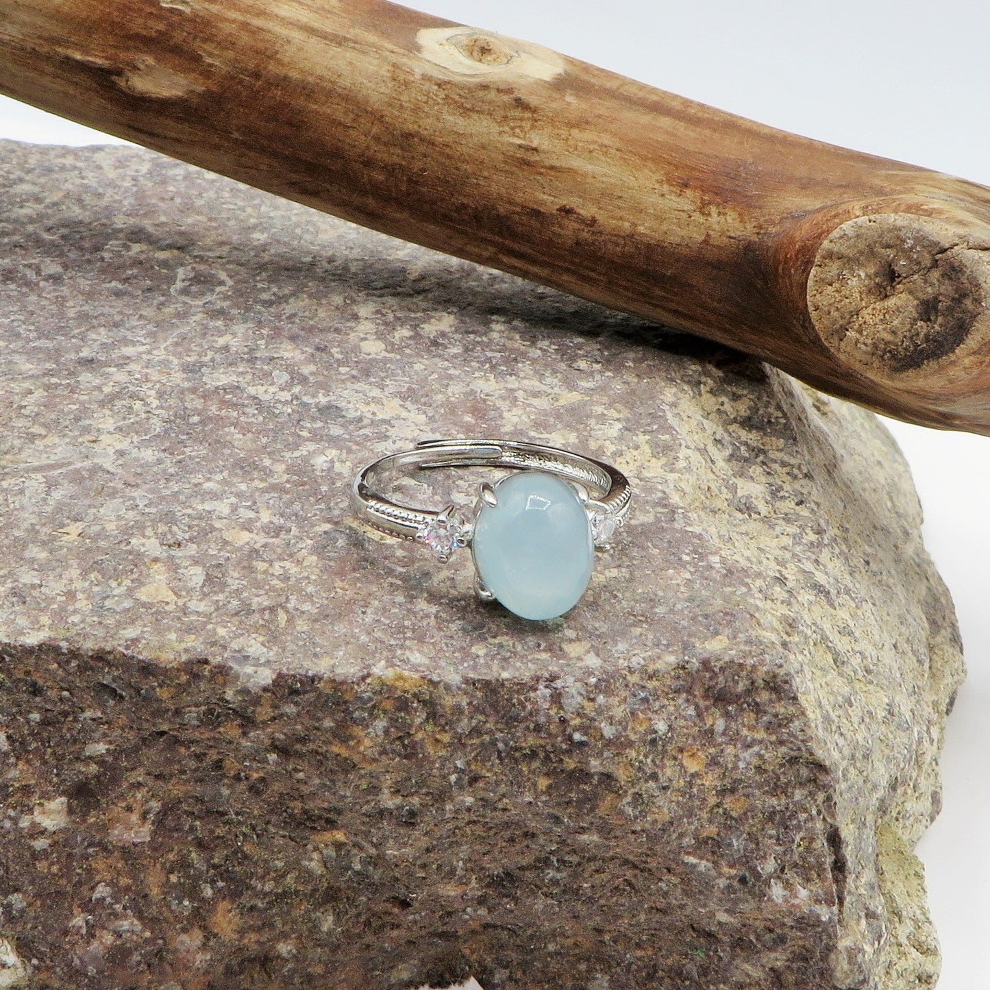 NILAH ~ Anello regolabile in ACQUAMARINA naturale