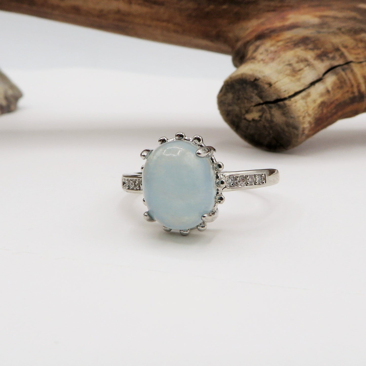 NILAH ~ Anello regolabile in ACQUAMARINA naturale