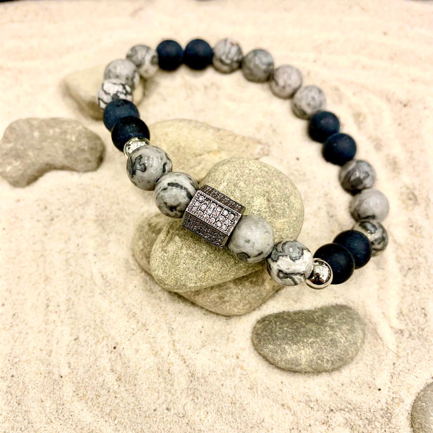 ARVAK ~ Bracciale elastico pietre dure naturali