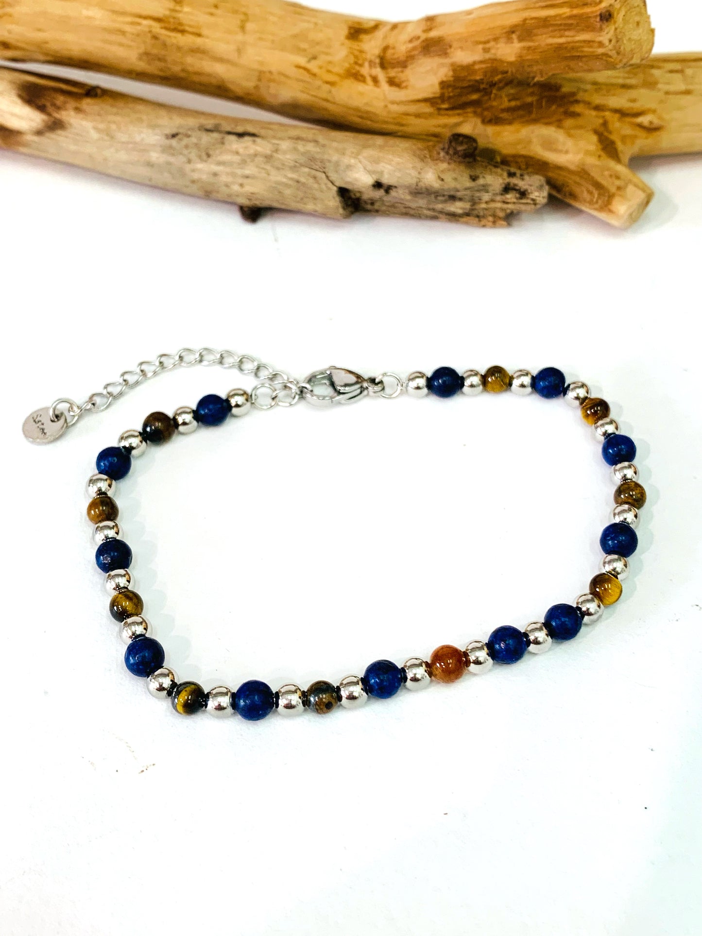 APARNA ~ Bracciale unisex bicolore in PIETRE DURE NATURALI + acciaio inossidabile (Copia)