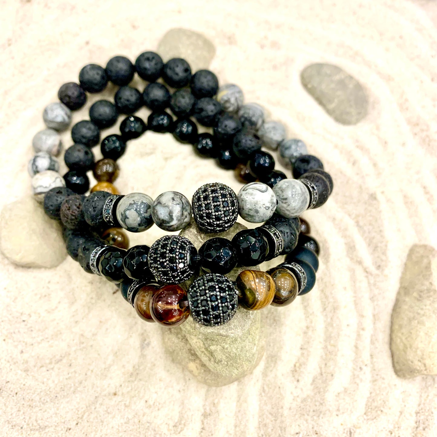 SHANARU~Bracciale elastico pietre dure naturali
