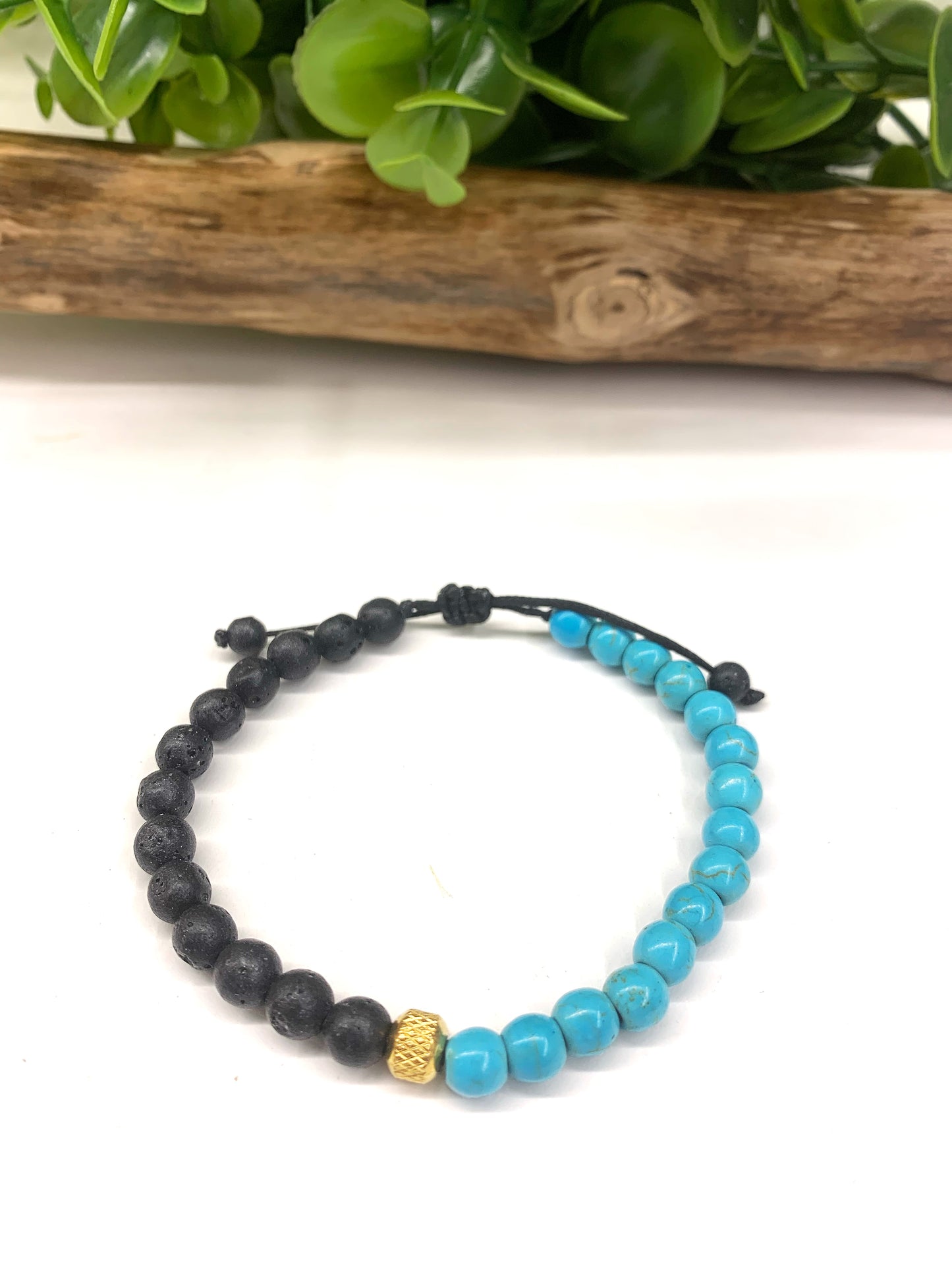 REIJI SMALL ~ IN PIETRE DURE NATURALI~Bracciale bicolore ~ adatto uomo e donna
