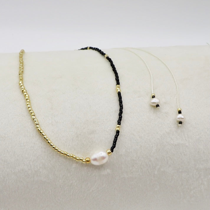 THIN ~ COLLANA  in perline di vetro   Miyuki ~ regolabile ~ chiusura scorrevole SHAMBALA ~