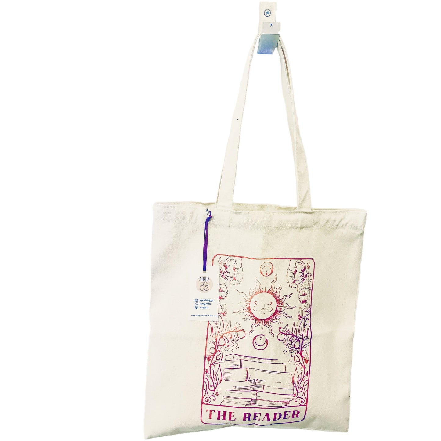 BOOKS ARE MAGIC ~ THE READER ~ BORSA SHOPPING IN TESSUTO ~ 100% COTONE