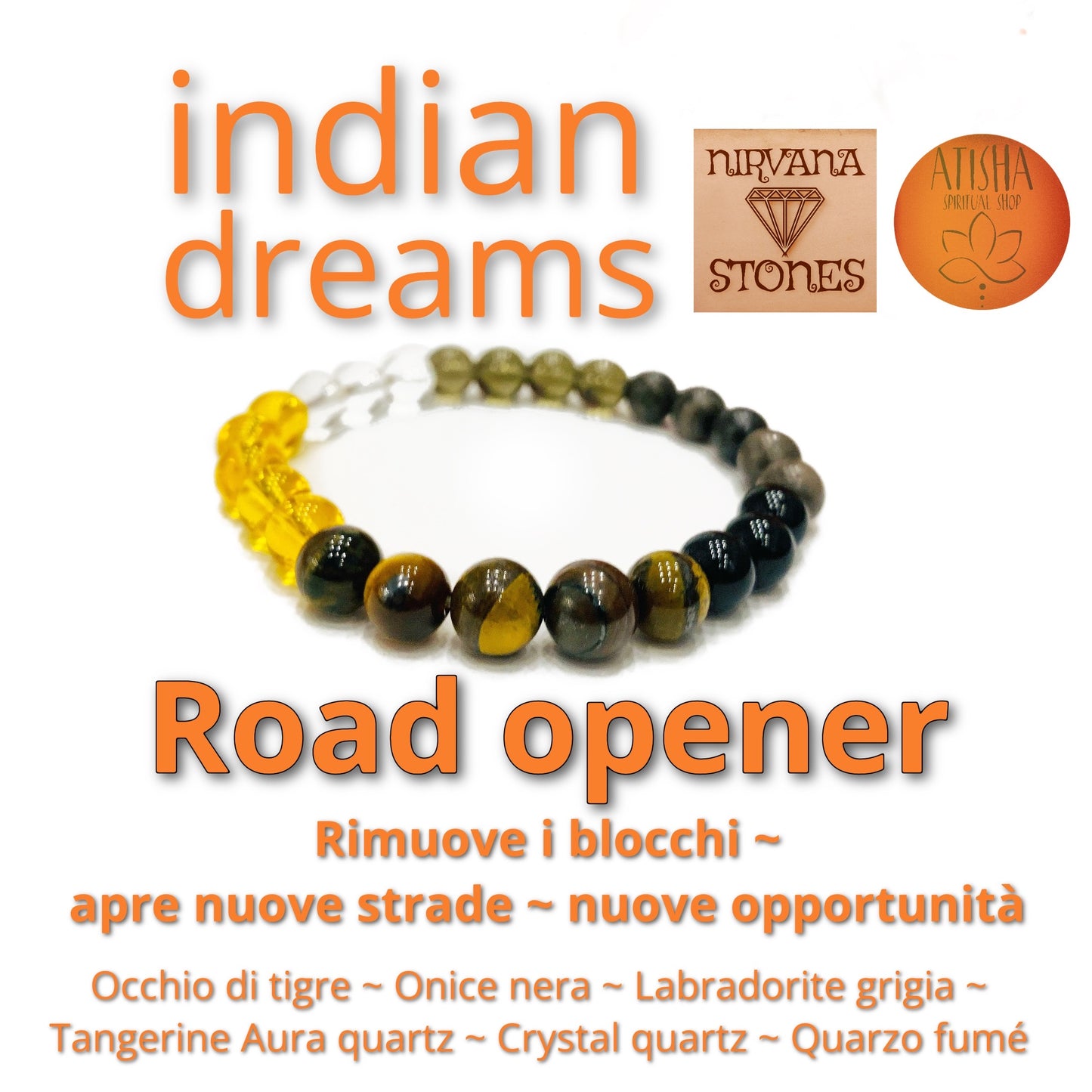 INDIAN DREAMS AGATA INDIANA ~ STABILITÀ ~ PACE INTERIORE ~ ARMONIA ~ BRACCIALE ELASTICIZZATO IN PIETRA DURA NATURALE