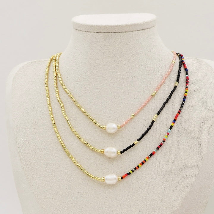THIN ~ COLLANA  in perline di vetro   Miyuki ~ regolabile ~ chiusura scorrevole SHAMBALA ~