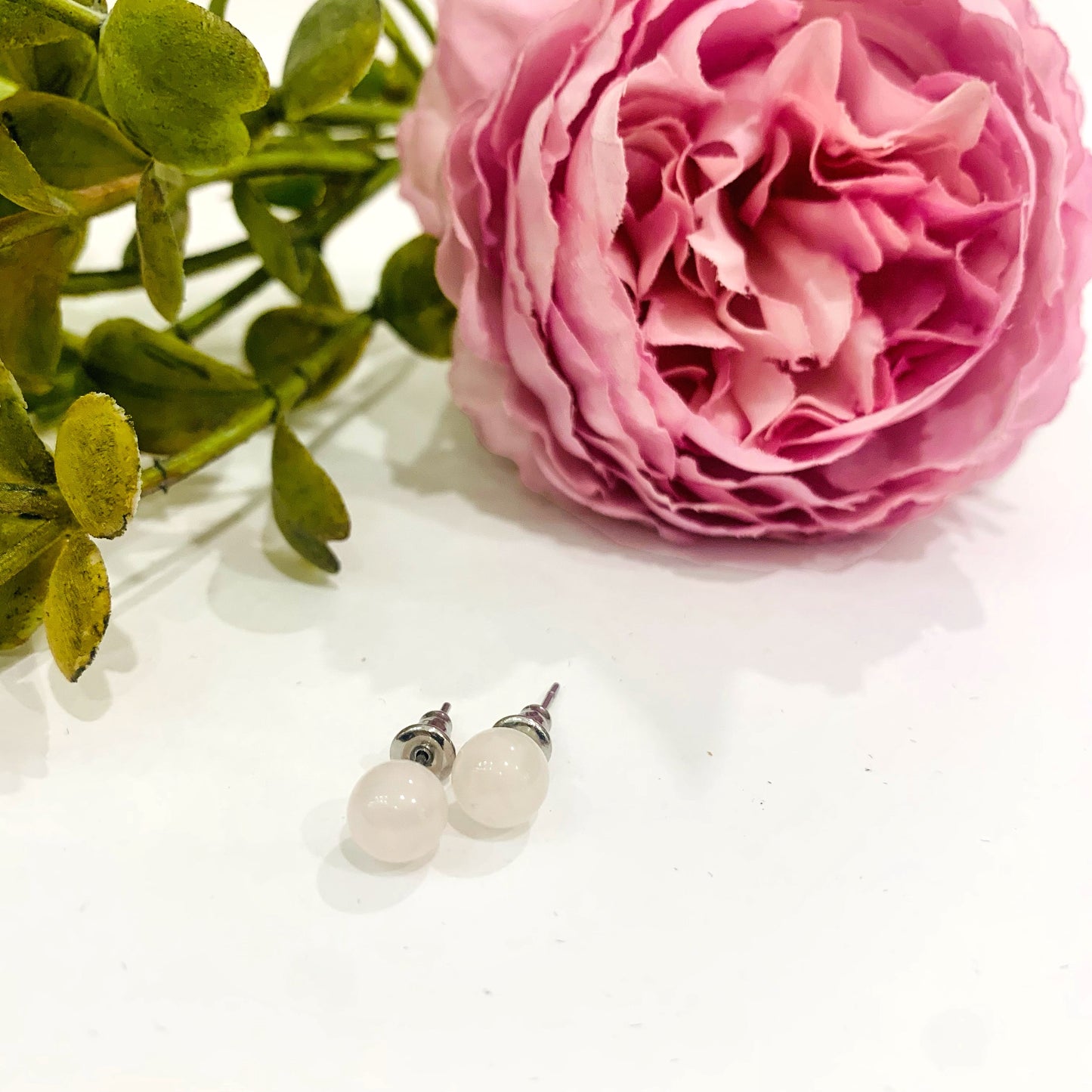 Sei Heki Studs ~ ORECCHINI a lobo in Acciaio Inossidabile con pietre naturali